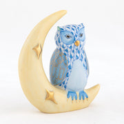 Herend Owl With Crescent Moon Figurines Herend Blue 