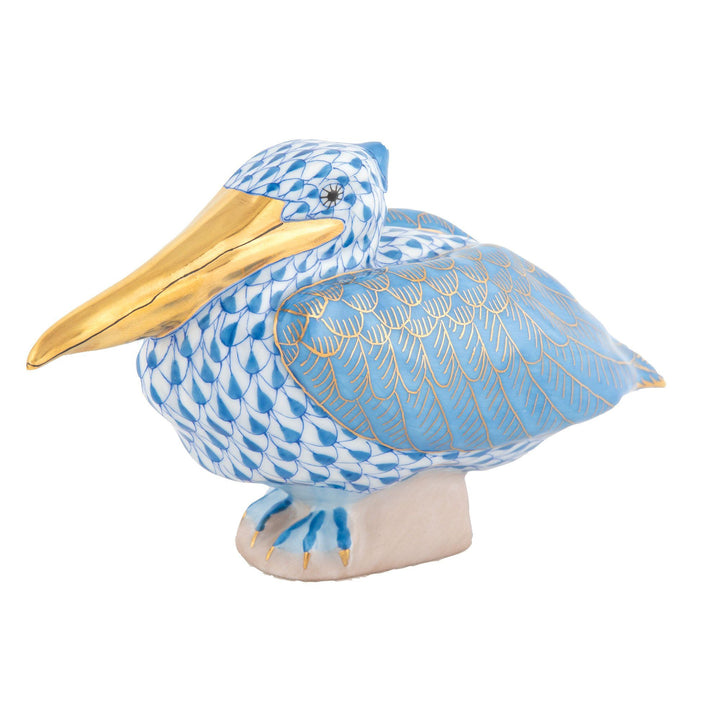Herend Sitting Pelican Figurines Herend Blue 