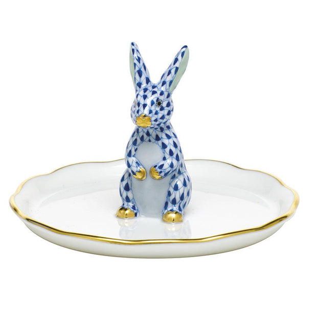 Herend Bunny Ring Holder Figurines Herend Sapphire 