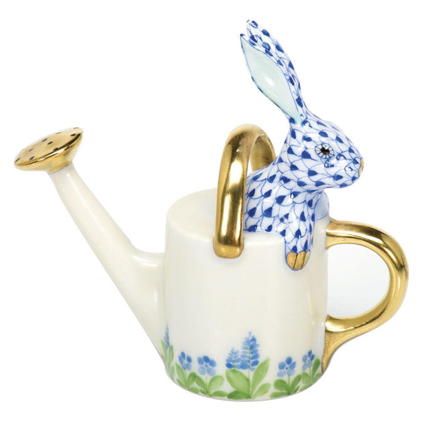 Herend Watering Can Bunny Figurines Herend Sapphire 