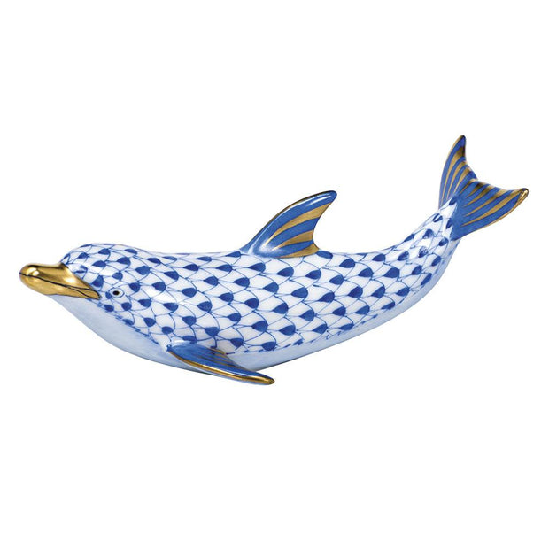 Herend Playful Dolphin Figurines Herend Sapphire 