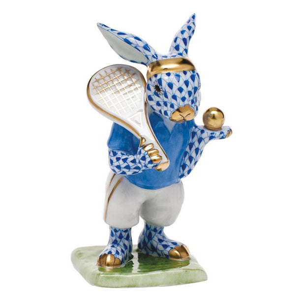 Herend Tennis Bunny Figurines Herend Sapphire 