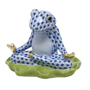 Herend Yoga Frog Figurines Herend Sapphire 