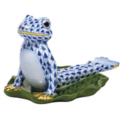 Herend Yoga Frog In Cobra Pose Figurines Herend Sapphire 