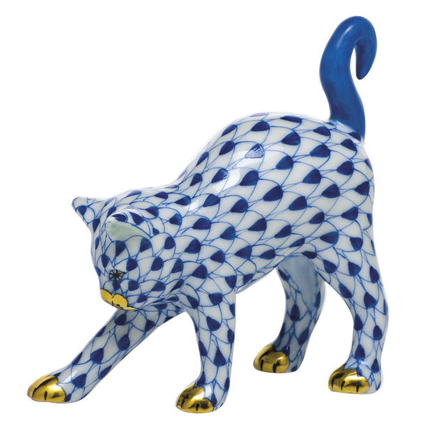 Herend Arched Cat Figurines Herend Sapphire 