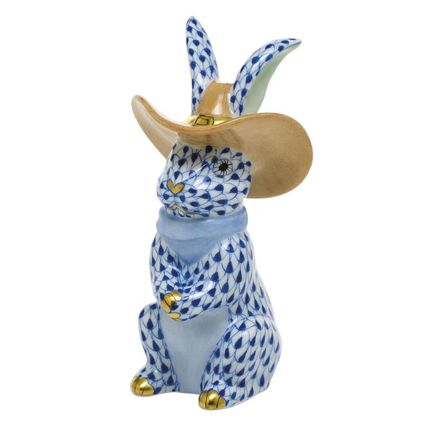 Herend Cowboy Bunny Figurines Herend Sapphire 