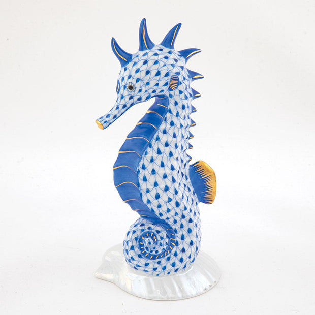 Herend Seahorse On Scallop Shell Figurines Herend Sapphire 