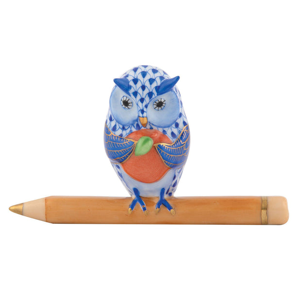 Herend Teacher Owl Figurines Herend Sapphire 