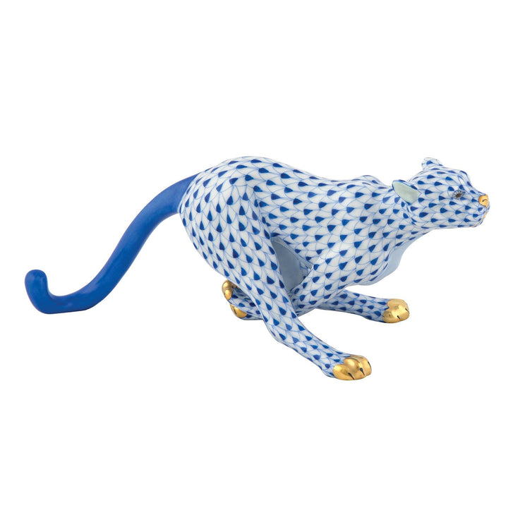 Herend Small Cheetah Figurines Herend Sapphire 