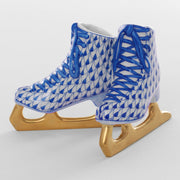 Herend Pair Of Ice Skates Figurines Herend Sapphire 