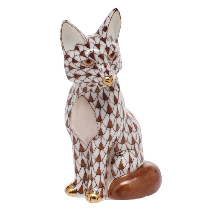 Herend Sitting Fox Figurines Herend Chocolate 