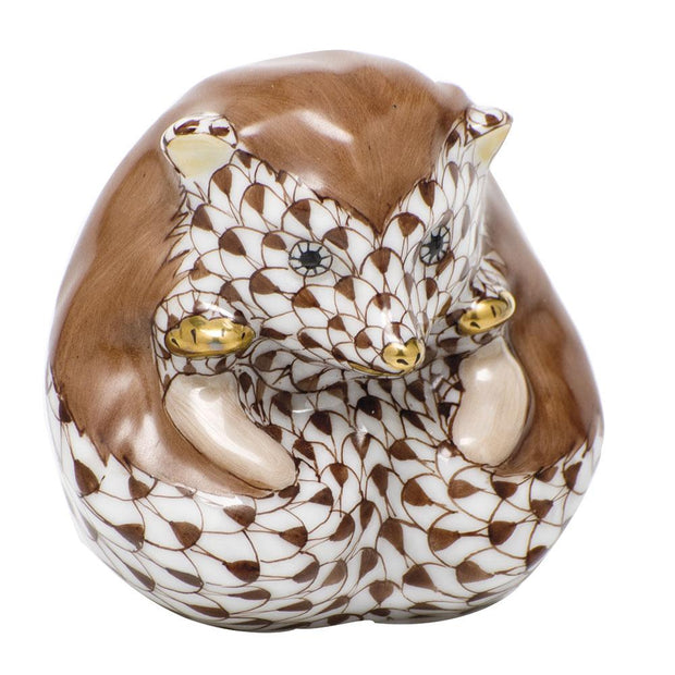 Herend Baby Hedgehog Figurines Herend Chocolate 