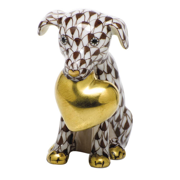 Herend Puppy Love Figurines Herend Chocolate 