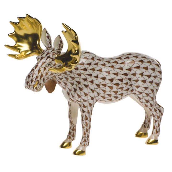 Herend Standing Moose Figurines Herend Chocolate 