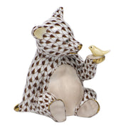 Herend Bear W/Bird Figurines Herend Chocolate 