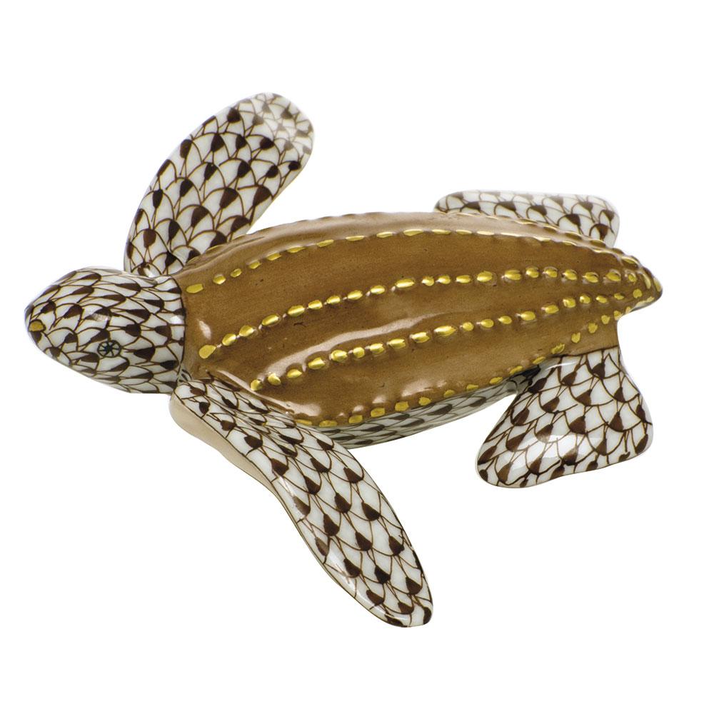 Herend Young Leatherback Turtle Figurines Herend Chocolate 