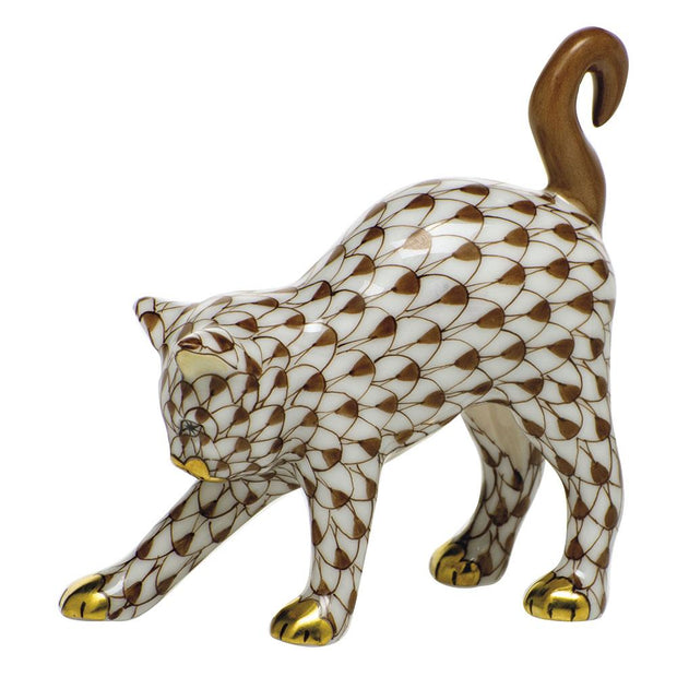 Herend Arched Cat Figurines Herend Chocolate 