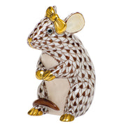 Herend Mouse With Bow Figurines Herend Chocolate 