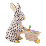 Herend Wheelbarrow Bunny Figurines Herend Chocolate 