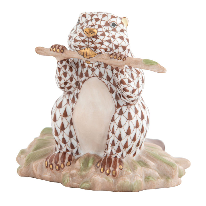 Herend Beaver On Dam Figurines Herend Chocolate 