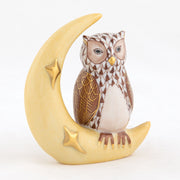 Herend Owl With Crescent Moon Figurines Herend Chocolate 