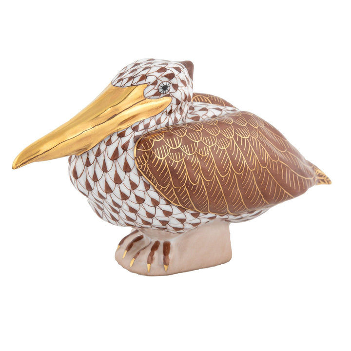 Herend Sitting Pelican Figurines Herend Chocolate 