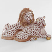 Herend Lion And Lioness Figurines Herend Chocolate 
