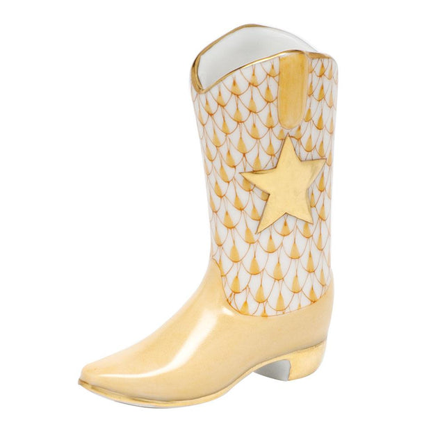 Herend Cowboy Boot Figurines Herend Butterscotch 