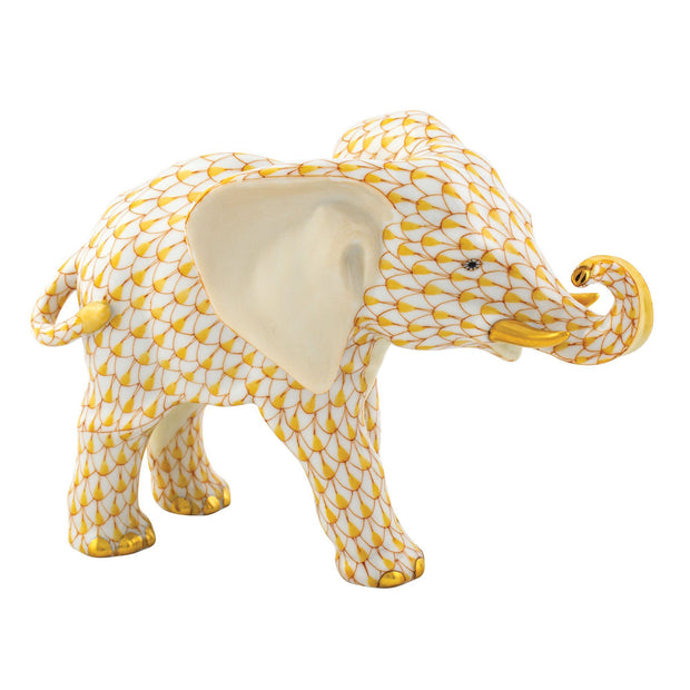 Herend Roaming Elephant Figurines Herend Butterscotch 