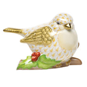 Herend Little Bird On Holly Figurines Herend Butterscotch 