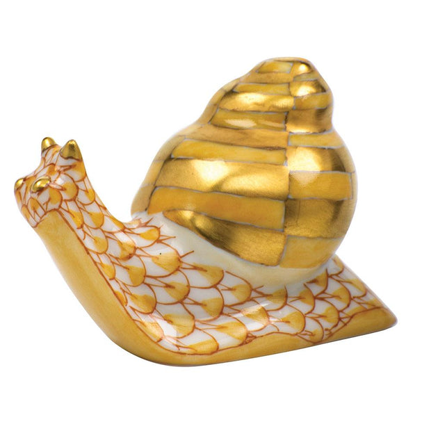 Herend Baby Snail Figurines Herend Butterscotch 