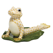Herend Yoga Frog In Cobra Pose Figurines Herend Butterscotch 