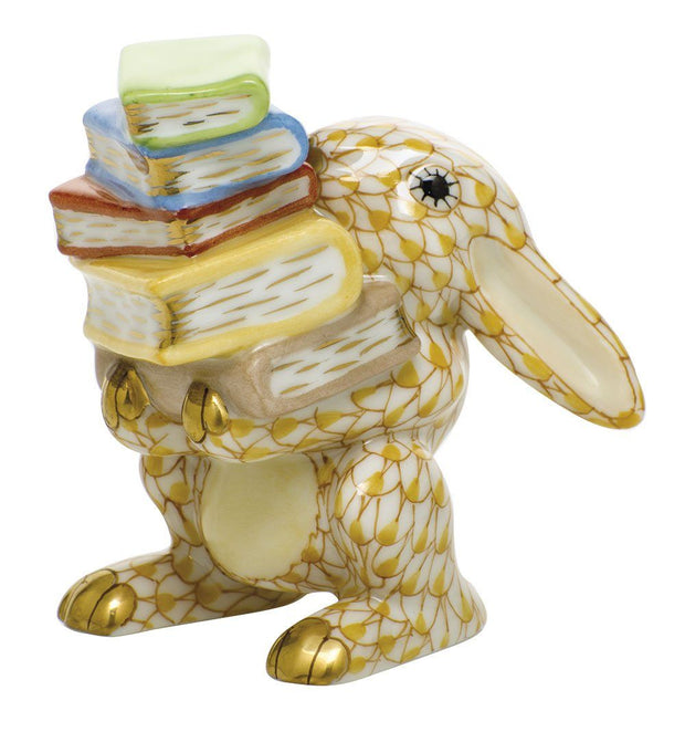 Herend Scholarly Bunny Figurines Herend Butterscotch 