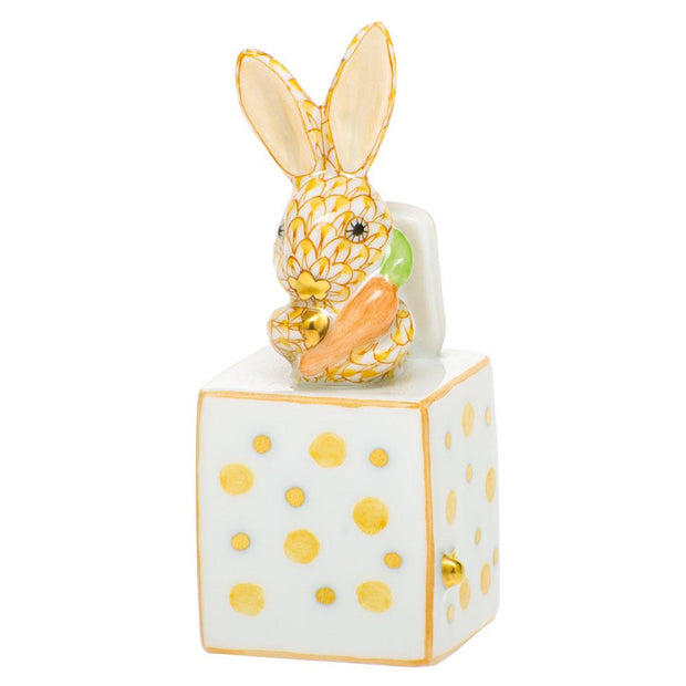 Herend Jack In The Box Bunny Figurines Herend Butterscotch 
