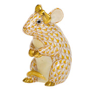 Herend Mouse With Bow Figurines Herend Butterscotch 