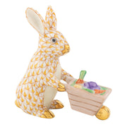 Herend Wheelbarrow Bunny Figurines Herend Butterscotch 