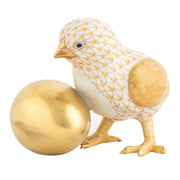 Herend Baby Chick With Egg Figurines Herend Butterscotch 