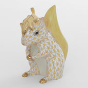 Herend Squirrel With Leaf Figurines Herend Butterscotch 