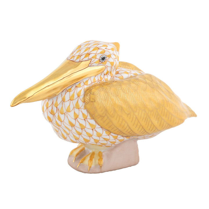 Herend Sitting Pelican Figurines Herend Butterscotch 