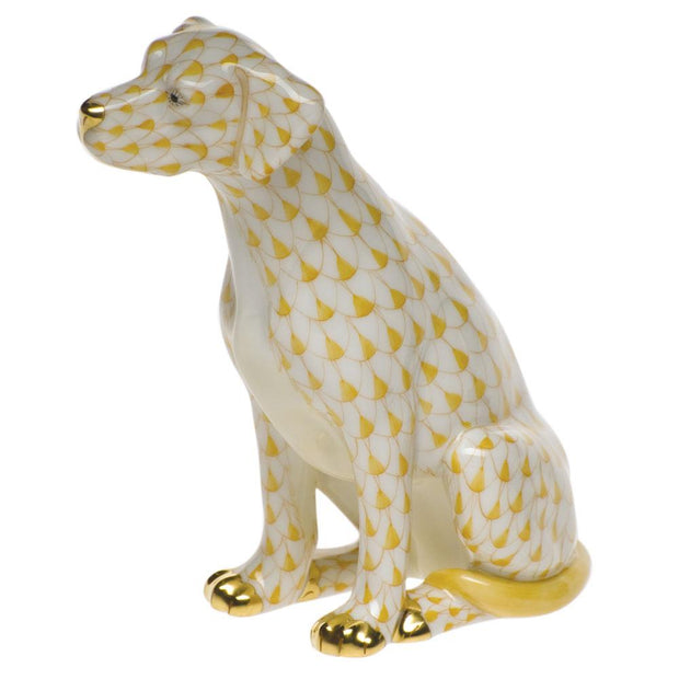Herend Seated Dog Figurines Herend Butterscotch 