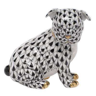 Herend Bulldog Puppy Figurines Herend Black 