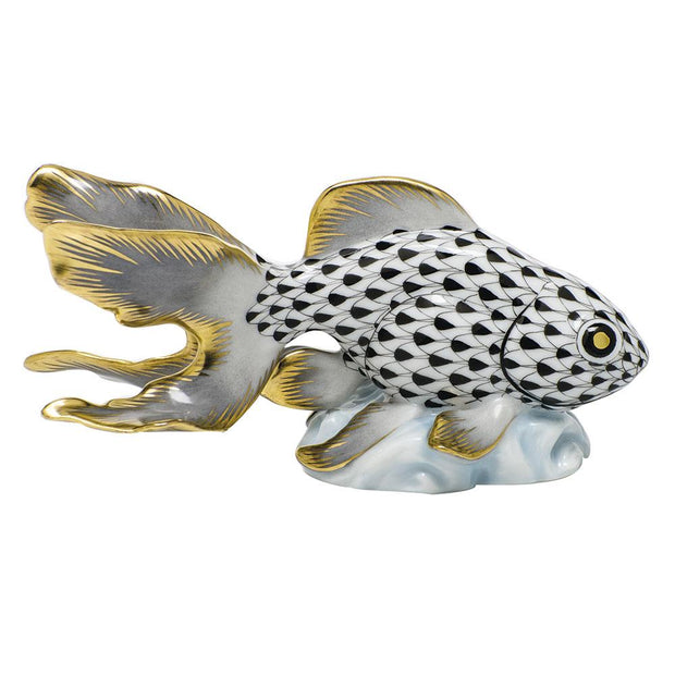 Herend Fantail Goldfish Figurines Herend Black 