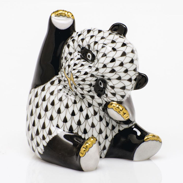 Herend Playful Panda Figurines Herend Black 