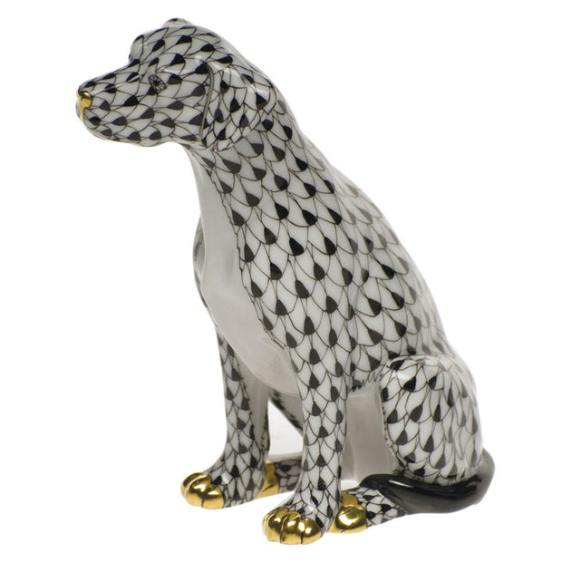 Herend Seated Dog Figurines Herend Black 