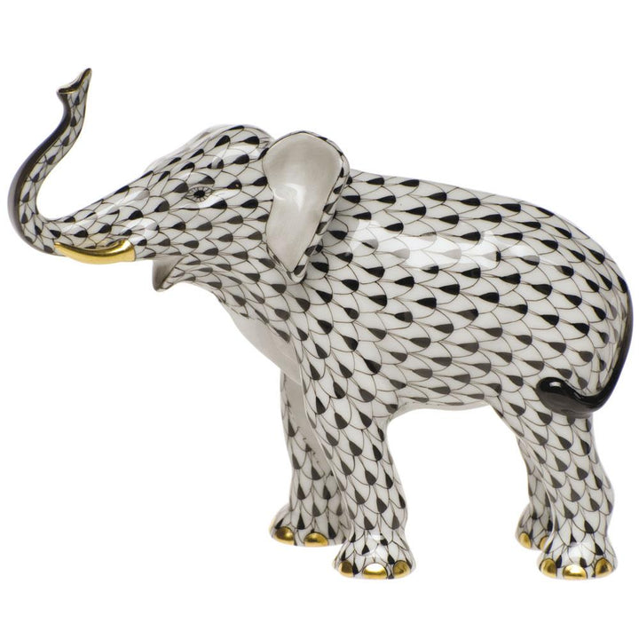 Herend Elephant Luck Figurines Herend Black 
