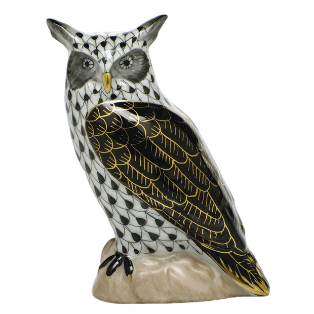 Herend Great Horned Owl Figurines Herend Black 