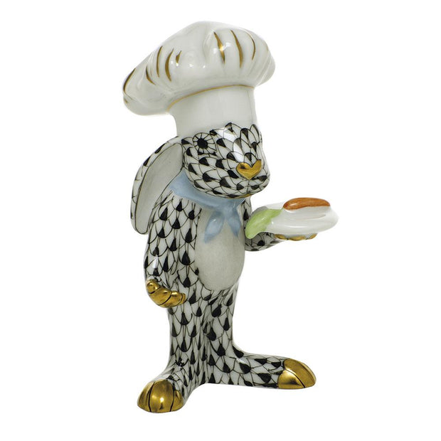 Herend Chef Bunny Figurines Herend Black 