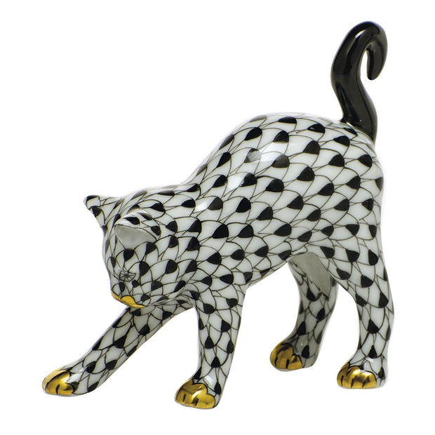 Herend Arched Cat Figurines Herend Black 