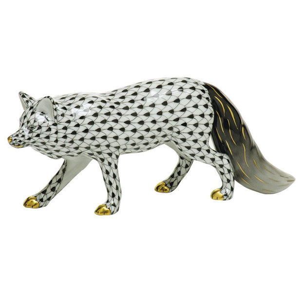 Herend Observant Fox Figurines Herend Black 