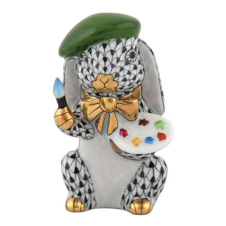 Herend Painter Bunny Figurines Herend Black 